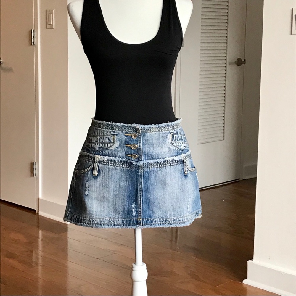 Mini denim skirt
